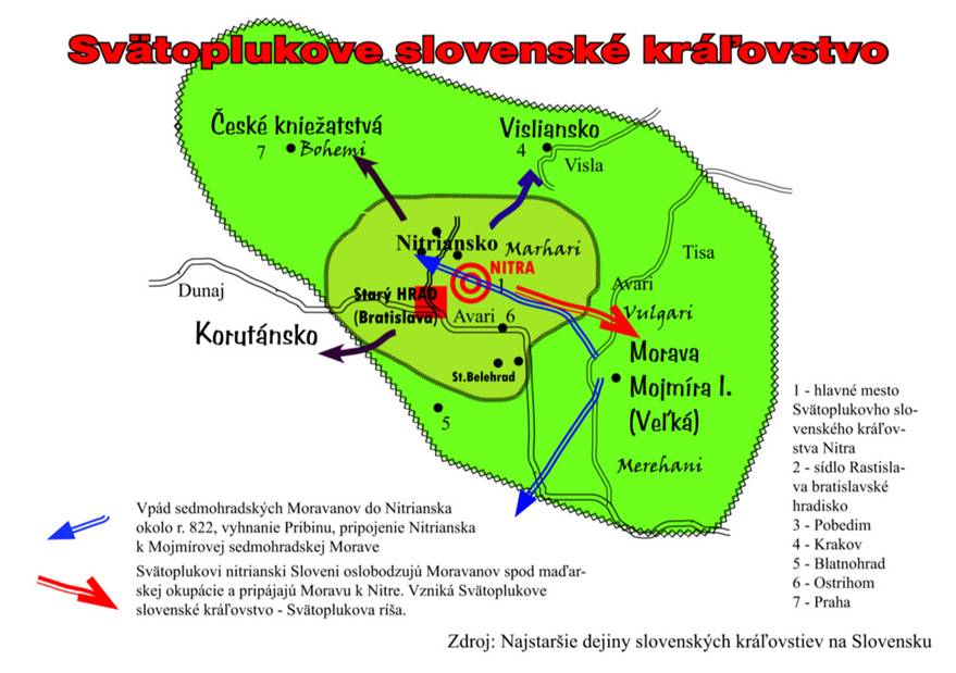 Svätoplukove slovenské kráľovstvo. Okrem oficiálnej československej historickej verzie Veľkej Moravy existuje aj niekoľko alternatívnych. Jedna z nich je teória Rudolfa Iršu, ktorá sa volá - Svätoplukove slovenské kráľovstvo.